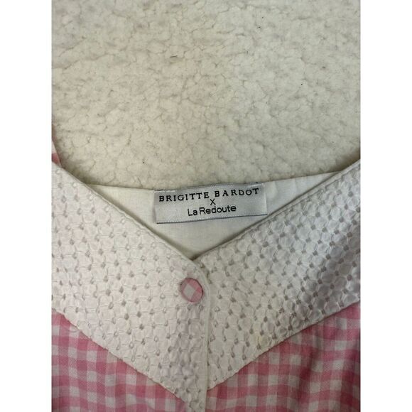 Vintage Brigette Bardot X La Redoute Pink Gingham Mini Y2K Babydoll SundressREAD - Picture 10 of 11